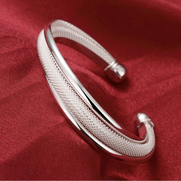 Silver Plated Twist Cuff Bracelet - Picture 8 of 8
